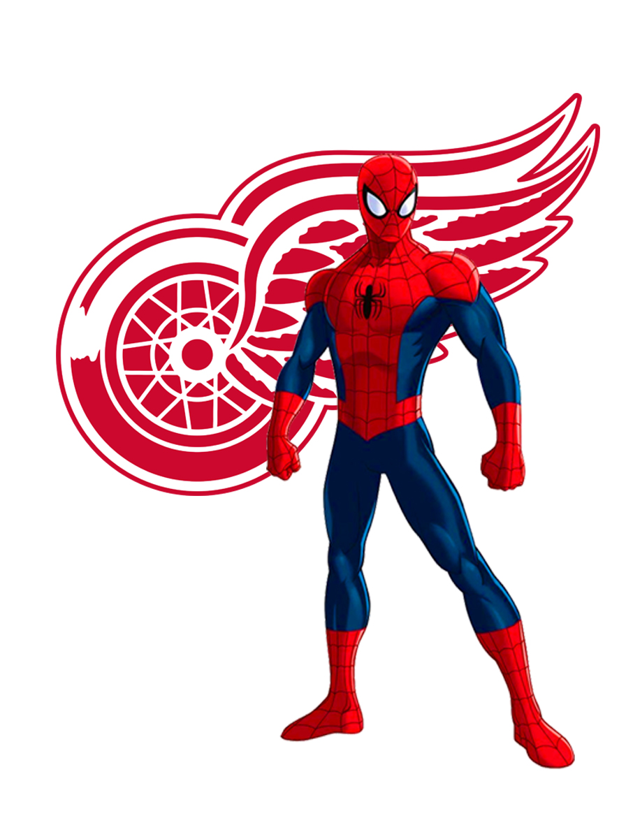 Detroit Red Wings Spider Man Logo vinyl decal